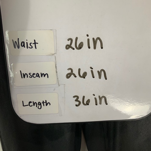 SPANX Faux Leather Leggings Black Size M High Waist Shiny Stretch Pants - Picture 6 of 6